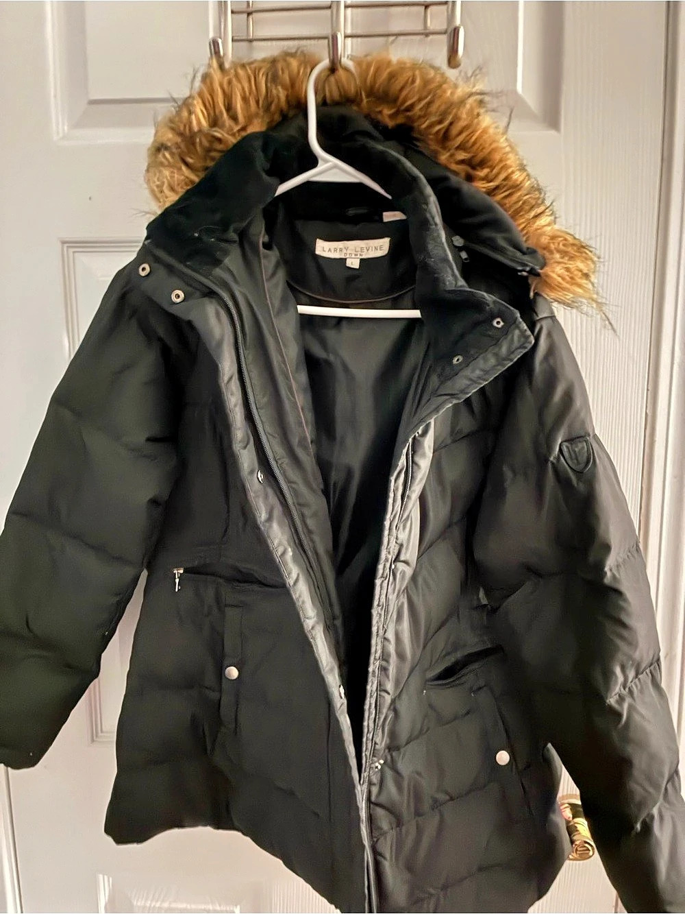 Larry Levine Black Puffer Jacket Size Large